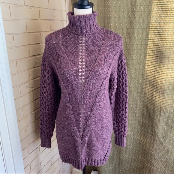 Matilda Jane Tunic Cable Knit sweater zipper S - Picture 1 of 7